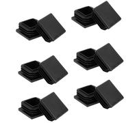 Confezione da 12 tappi terminali quadrati per tubi da 4,9 cm, in plastica nera, per recinzioni, paletti, attrezzature per il fitness, tappi di finitura per tubi quadrati