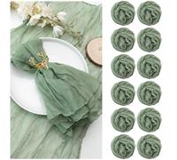 Confezione da 12 tovaglioli di garza 50 x 50 cm, colore: verde salvia, tovaglioli di stoffa con pieghe, multiuso, per cene, matrimoni, feste, San Patrizio, decorazioni per la casa