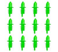 Confezione da 12 versatori in plastica per liquori (verde), beccuccio affusolato a flusso libero, per ghiaccio rasato, sciroppi, liquori, succhi di frutta, condimenti per insalata per pub, club