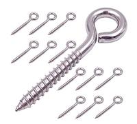 Confezione da 12 viti a occhiello, in acciaio inox 304, resistenti, per sedia a dondolo, ambienti interni ed esterni, autofilettanti, 8,1 cm