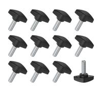Confezione da 12 viti a testa zigrinata, manopole a T M8x20mm, manopole a T nero
