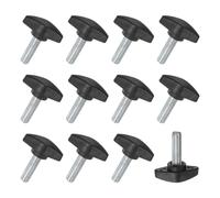 Confezione da 12 viti a testa zigrinata, manopole a T M8x25mm, manopole a T nero