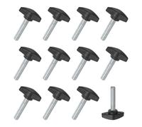 Confezione da 12 viti a testa zigrinata, manopole a T M8x35mm, manopole a T nero