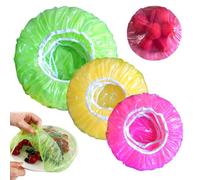 Confezione da 120 coperture per ciotole in plastica riutilizzabili, coperture elastiche riutilizzabili per ciotole per alimenti