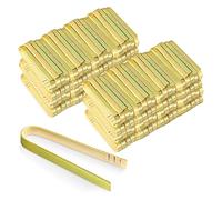 Confezione da 120 Mini Pinze in Bambù Piccole Pinze in Legno Usa e Getta Toast Pinze in Bambù Pentole Pinza Barbecue Catering Buffet Casa Posate 4 Pollici