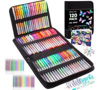 Confezione Da 120 Penne Colorate Cerniera 60 Penne Gel Colorate Con 60 Penne Gel