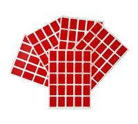 Confezione da 125 etichette adesive rettangolari, 12 x 18 mm, colore: rosso