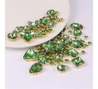 Confezione da 130 strass in vetro da cucire, montatura in metallo, forme miste multicolori(Perdot)