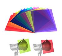 Confezione da 14 fogli di filtro gel per correzione del colore, fogli di plastica trasparente, 29 x 20 cm, 7 colori