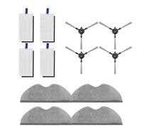 Confezione da 14 kit di accessori compatibili con robot aspirapolvere Xiaomi E5 C108, le parti di ricambio includono 4 panni mocio, 4 filtri Hepa, 4 spazzole laterali
