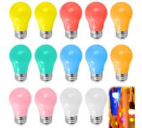Confezione da 14 lampadine a LED colorate E27, 3 W, E27, lampadine colorate per esterni, E27, lampadine colorate per esterni, illuminazione a LED, colori misti, per catena di Natale, feste