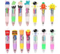 Confezione da 14 mini penne per bambini, set di penne colorate con disegni divertenti, riempitivi per sacchetti per feste per ricompense in classe, piccole penne per scrivere e disegnare creativi per