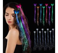 Confezione da 15 accessori per capelli con luci a LED, per donne e ragazze, si illuminano al buio per feste, accessori per parrucca per festival, Halloween, Natale, compleanno
