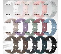 Confezione da 15 cinturini in morbido silicone compatibili con cinturini Apple Watch da 40 mm, 41 mm, 38 mm, 45 mm, 44 mm, 42 mm, 46 mm, 49 mm, per donne e uomini, cinturini sportivi di ricambio per