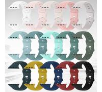 Confezione da 15 cinturini in morbido silicone compatibili con cinturini Apple Watch da 40 mm, 41 mm, 38 mm, 45 mm, 44 mm, 42 mm, 46 mm, 49 mm, per donne e uomini, cinturini sportivi di ricambio per