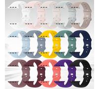 Confezione da 15 cinturini in morbido silicone compatibili con cinturini Apple Watch da 40 mm, 41 mm, 38 mm, 45 mm, 44 mm, 42 mm, 46 mm, 49 mm, per donne e uomini, cinturini sportivi di ricambio per