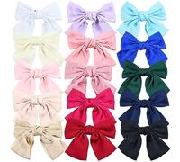 Confezione da 15 fiocchi per capelli in raso con nodo grande, 20 cm, grandi, grandi, per chignon, coda di cavallo, accessori per capelli per donne, ragazze e adulti