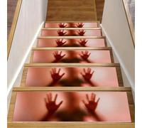 Confezione da 15 gradini antiscivolo per scale, 20,3 x 76,2 cm, per gradini in legno, bordi per scale, per bambini, anziani e animali domestici, con adesivo riutilizzabile, donna ombra che finge di