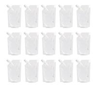 Confezione da 15 Sacchetti per Bevande con 2 Imbuti, Flaconi per Bevande Pliable Sacchetti per Bevande Festive, Sacca per Fluidi da Viaggio Portatile per Shampoo Bagnoschiuma (200ml)