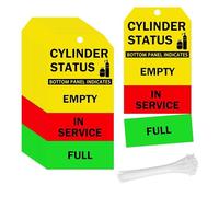 Confezione da 150 etichette cilindriche con cordini, 5 x 10 cm, in uso, cilindri vuoti, in cartone, 4 etichette cilindriche per controllare lo stato del cilindro