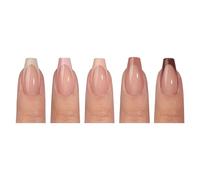 Confezione da 150 unghie in gel con punta, 3 in 1, punta pre-applicata, fondotinta, base per gradini