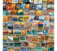 Confezione da 156 adesivi con parchi nazionali, impermeabili, ispirati alla natura, all'aperto, campeggio, escursionismo, per bottiglie d'acqua, computer portatili, auto, viaggi e avventure