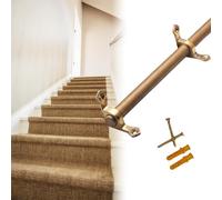 Confezione da 16 aste per scale in ottone per tappeti - Kit hardware antiscivolo per scale con terminali a torre e staffe, 71 cm, per una decorazione domestica sicura ed elegante