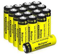 Confezione da 16 batterie ricaricabili AA da 2600 mAh NiMH ad alta capacità da 1,2 Volt, batteria ricaricabile per uso domestico AA Double A bassa autoscarica, giallo
