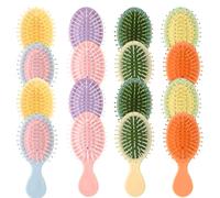 Confezione da 16 mini spazzole per capelli bagnati, spazzola districante da viaggio con setole morbide, spazzola per capelli bagnati e asciutti, piccola spazzola per capelli per bambini e ragazze