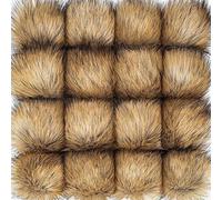 Confezione da 16 palline artificiali multicolore morbide con bottone staccabile, per borse in peluche, portachiavi, sciarpe, ciondoli, accessori per uomini, donne e bambini