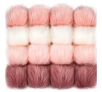 Confezione da 16 palline artificiali multicolore morbide con bottone staccabile, per borse in peluche, portachiavi, sciarpe, ciondoli, accessori per uomini, donne e bambini