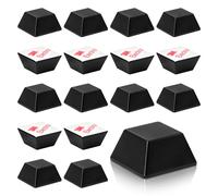 Confezione da 16 piedini in gomma autoadesivi, neri, 20 x 20 x 10 mm, piedini in silicone, distanziatore trapezoidale, autoadesivo, piedini anti-vibrazione assorbitori per altoparlanti, subwoofer
