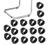 Confezione da 16 tappi per gambe di sedie a forma di U, protezioni per piedi in plastica, antiscivolo, per gambe rotonde delle sedie, riduzione del rumore e antigraffio (nero, 3,2 cm)