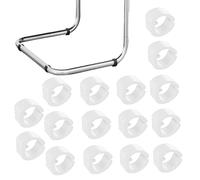 Confezione da 16 tappi per gambe di sedie a forma di U, protezioni per piedi in plastica, antiscivolo, per gambe rotonde delle sedie, riduzione del rumore e antigraffio (bianco, 2,5 cm)