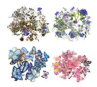 Confezione da 160 adesivi floreali e farfalle, autoadesivi, trasparenti, impermeabili, stile floreale, per fai da te, scrapbooking, quaderni