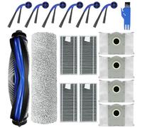 Confezione da 17 pezzi di ricambio per robot aspirapolvere Ecovacs Deebot T80 Omni/T80, 1 spazzola principale, 1 rullo mocio, 4 sacchetti per la polvere, 4 filtri, 6 spazzole laterali, 1 spazzola per