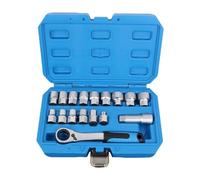 Confezione Da 17 Set Bussole Passanti Con Scatola Immagazzinaggio Della Testa a Cricchetto Bidirezionale Per Riparazioni Automobilistiche Set Porte Passanti Con Presa Migliorata