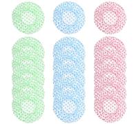 Confezione da 18 cuffie da doccia da donna, impermeabili, riutilizzabili e usa e getta, regolabili, per spa, capelli lunghi, saune da viaggio (blu, rosso, verde)