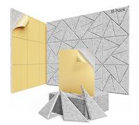 Confezione da 18 pannelli acustici con autoadesivi, 30 x 30 x 0,4 cm, pannelli acustici ad alta densità, pannelli acustici insonorizzati per casa, studio, ufficio, grigio