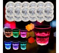 Confezione da 18 sottobicchieri a LED, 7 impostazioni di colore, sottobicchieri luminosi per bottiglie, bicchieri e tazze, accessori da cucina e decorazioni natalizie, perfetti per Natale e serate di