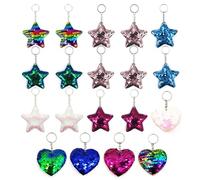 Confezione Da 19 Pendenti Con Paillettes Glitterate, Portachiavi Con Stella E Amore, Pendenti Con Paillettes Inverse, Portachiavi Colorati, Accessori Di Abbigliamento E Accessori