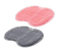 Confezione da 2/3/4 cuscinetti per scrub piedi per doccia, tappetino da bagno antiscivolo con setole smerigliate, morbido massaggiatore per piedi per doccia con potente ventosa per alleviare il dolore