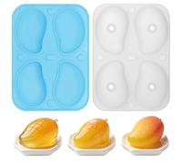 Confezione da 2, 4 cavità Stampo in silicone per budino di frutta e mango, stampi per frutta in silicone per dessert, torte, caramelle, gelatina, budino, mousse, decorazioni per torte