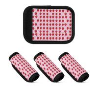 Confezione da 2/4 etichette per bagagli, morbide, colore: rosso | Neoprene Poliestere Lavabile Indietro ID Tag Hook Loop Spessore Imbottito Acqua Assorbente per Volare Accessori Da Viaggio
