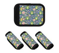 Confezione da 2/4 etichette per bagagli, morbide e floreali | Neoprene Poliestere Imbottito Lavabile Indietro ID Tag Hook Loop Imbottito Acqua Assorbente per Volare Accessori Da Viaggio