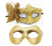 Confezione da 2 accessori per feste in maschera con farfalla nera, design elegante, per donne