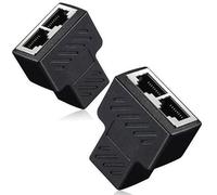 Confezione da 2 accoppiatori splitter RJ45 per rete LAN Ethernet Internet Extension per Cat 5, Cat5e, Cat 6
