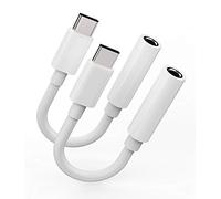 Confezione da 2, adattatore per cuffie USB C a 3,5 mm, jack di tipo C, dongle audio AUX, compatibile con Samsung Galaxy S23 Ultra Pixel per Apple per iPhone 15 Pro Max Plus per iPad 10 Air4/5 Mini6