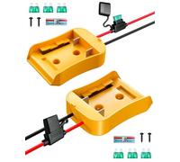 Confezione da 2 adattatori da 20 V per adattatore batteria Dewalt, compatibile con ruote elettriche, kit di conversione della batteria per giocattoli fai da te, robotica e camion con fusibili da 30 A