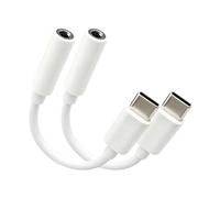 Confezione da 2 adattatori da USB C a jack da 3,5 mm, con microfono, compatibile con iPhone 16/15, Samsung S24-S20, Pixel 8/7, Android